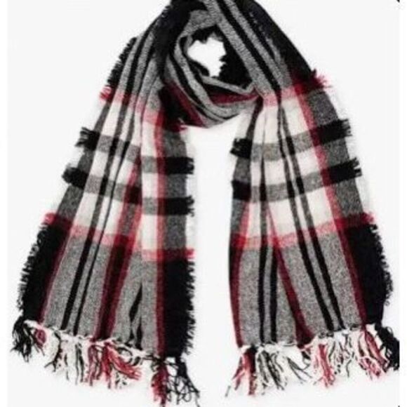 STYLE & CO. - NWT Macy's Soft Chenille Plaid Scarf w/Fringe - 64" x 13" - Picture 13 of 13